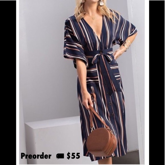 ✨NEW✨LAST 3✨Striped Midi Dress - Picture 3 of 4